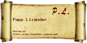Papp Lizander névjegykártya